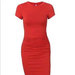 🍂Women’s Short Sleeve Ruched Casual T-shirt Dress